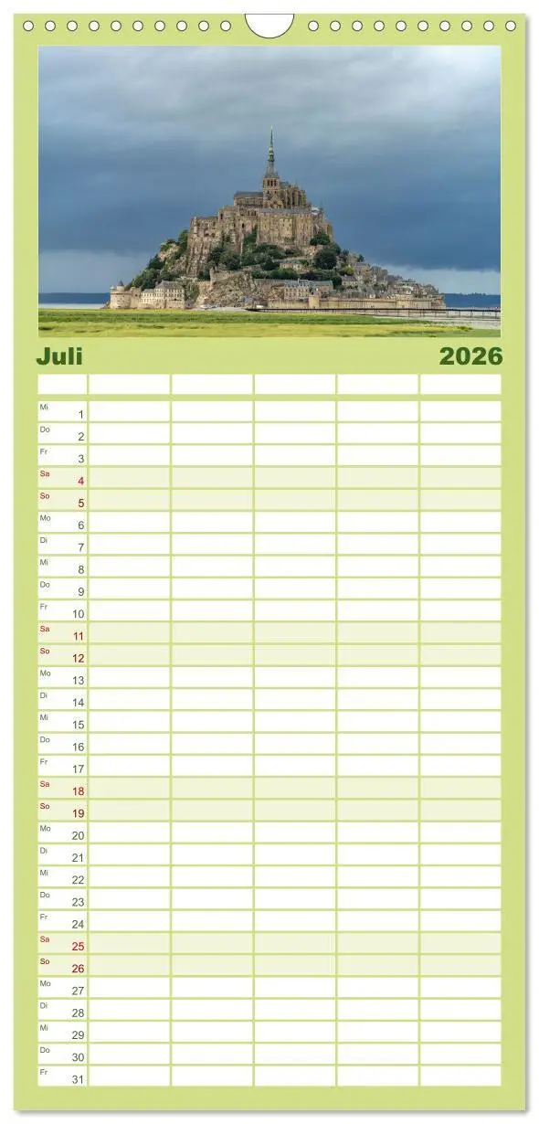 Bild: 9783516503838 | Familienplaner 2026 - Welterbe Mont-Saint-Michel mit 5 Spalten...