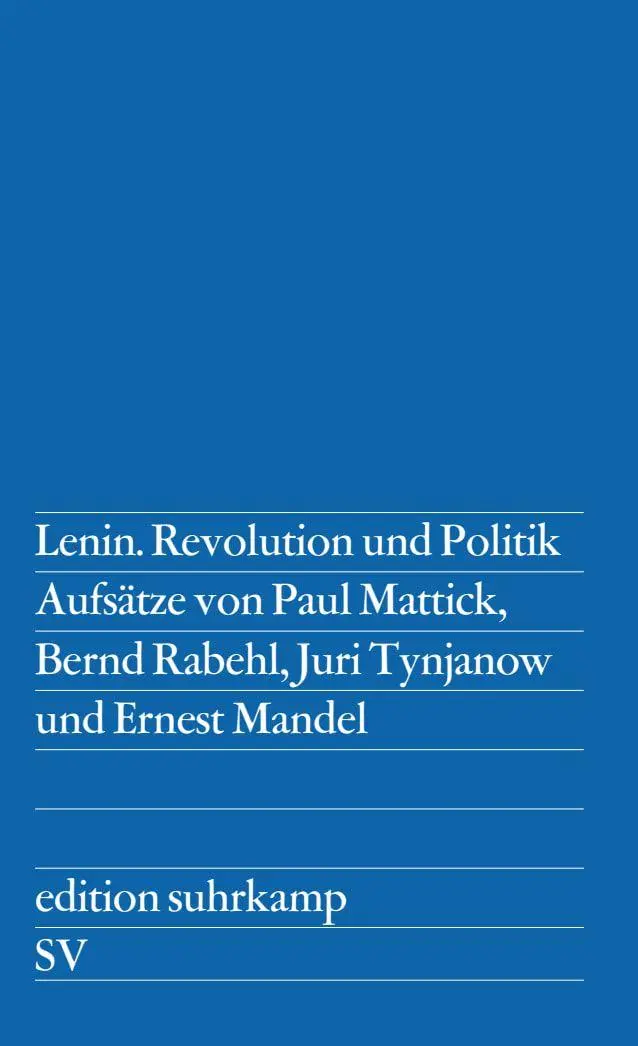 Cover: 9783518103838 | Lenin. Revolution und Politik | Taschenbuch | edition suhrkamp