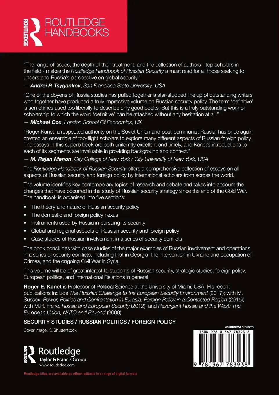 Rückseite: 9780367783938 | Routledge Handbook of Russian Security | Roger E. Kanet | Taschenbuch