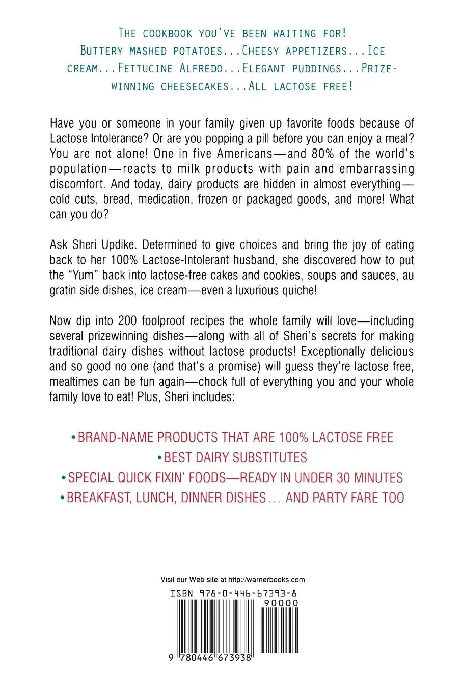 Rückseite: 9780446673938 | The Lactose-Free Cookbook | Sheri Updike | Taschenbuch | Englisch