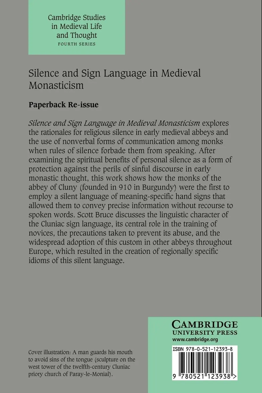 Rückseite: 9780521123938 | Silence and Sign Language in Medieval Monasticism | Bruce (u. a.)