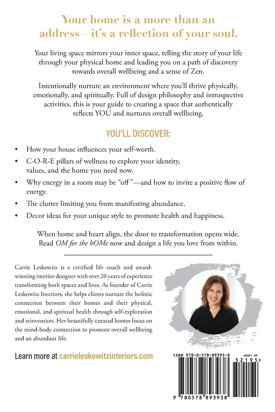 Rückseite: 9780578893938 | OM for the hOMe | Carrie Leskowitz | Taschenbuch | Englisch | 2021