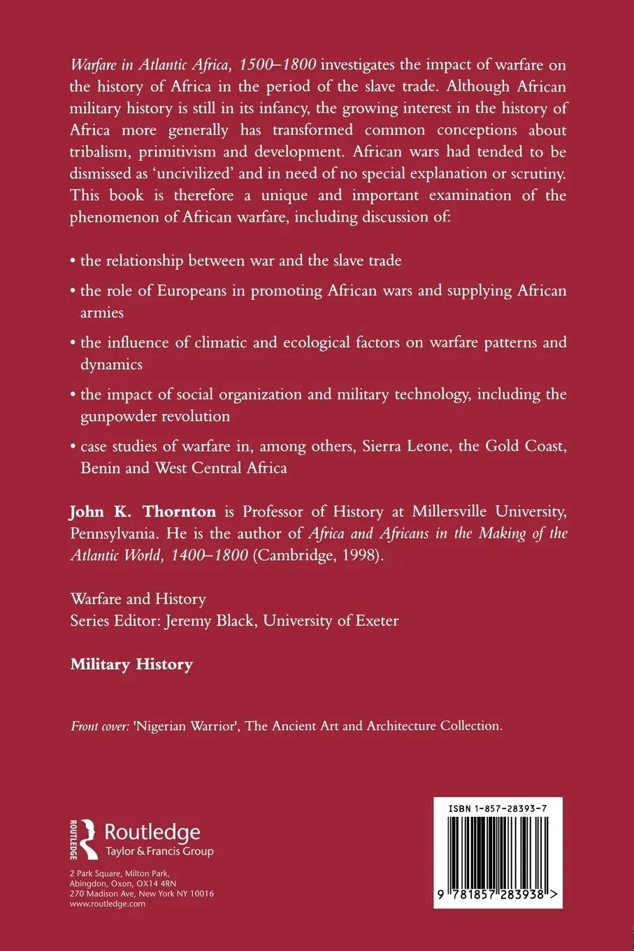 Rückseite: 9781857283938 | Warfare in Atlantic Africa, 1500-1800 | John K. Thornton | Taschenbuch