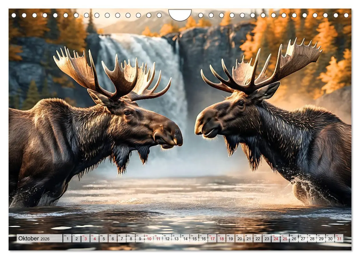 Bild: 9783457333938 | Im magischen Reich der Elche (Wandkalender 2026 DIN A4 quer),...