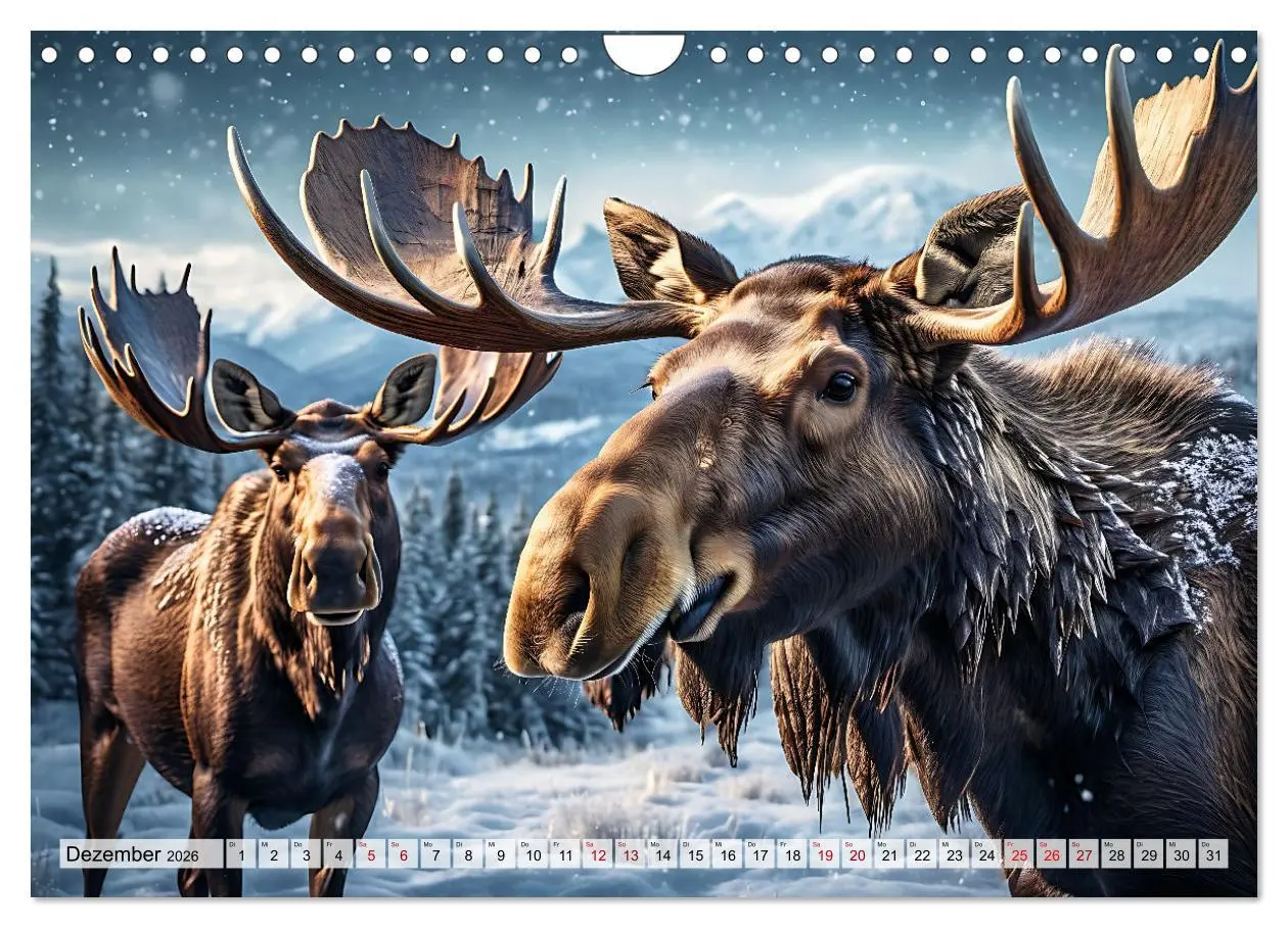 Bild: 9783457333938 | Im magischen Reich der Elche (Wandkalender 2026 DIN A4 quer),...