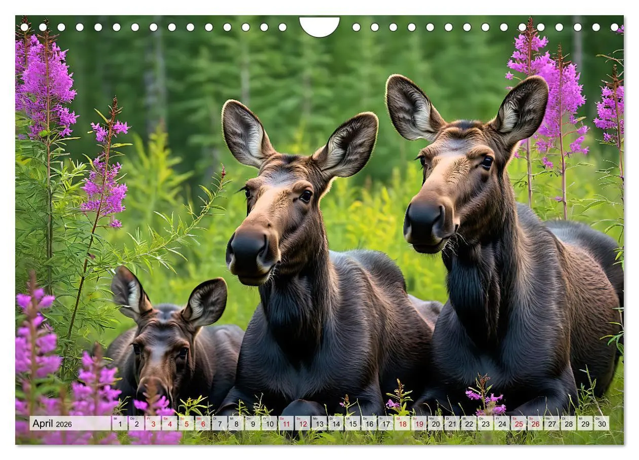 Bild: 9783457333938 | Im magischen Reich der Elche (Wandkalender 2026 DIN A4 quer),...