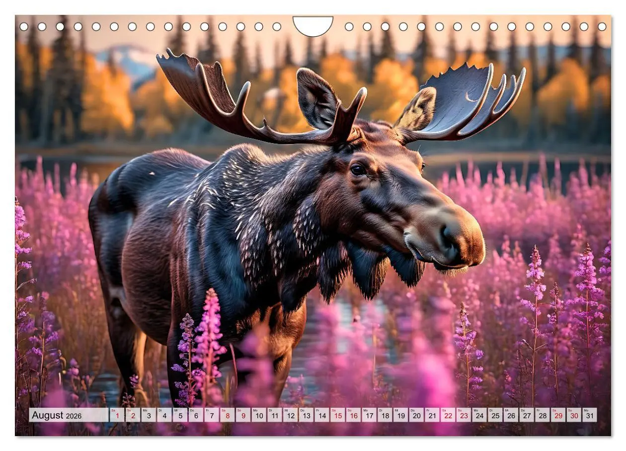 Bild: 9783457333938 | Im magischen Reich der Elche (Wandkalender 2026 DIN A4 quer),...