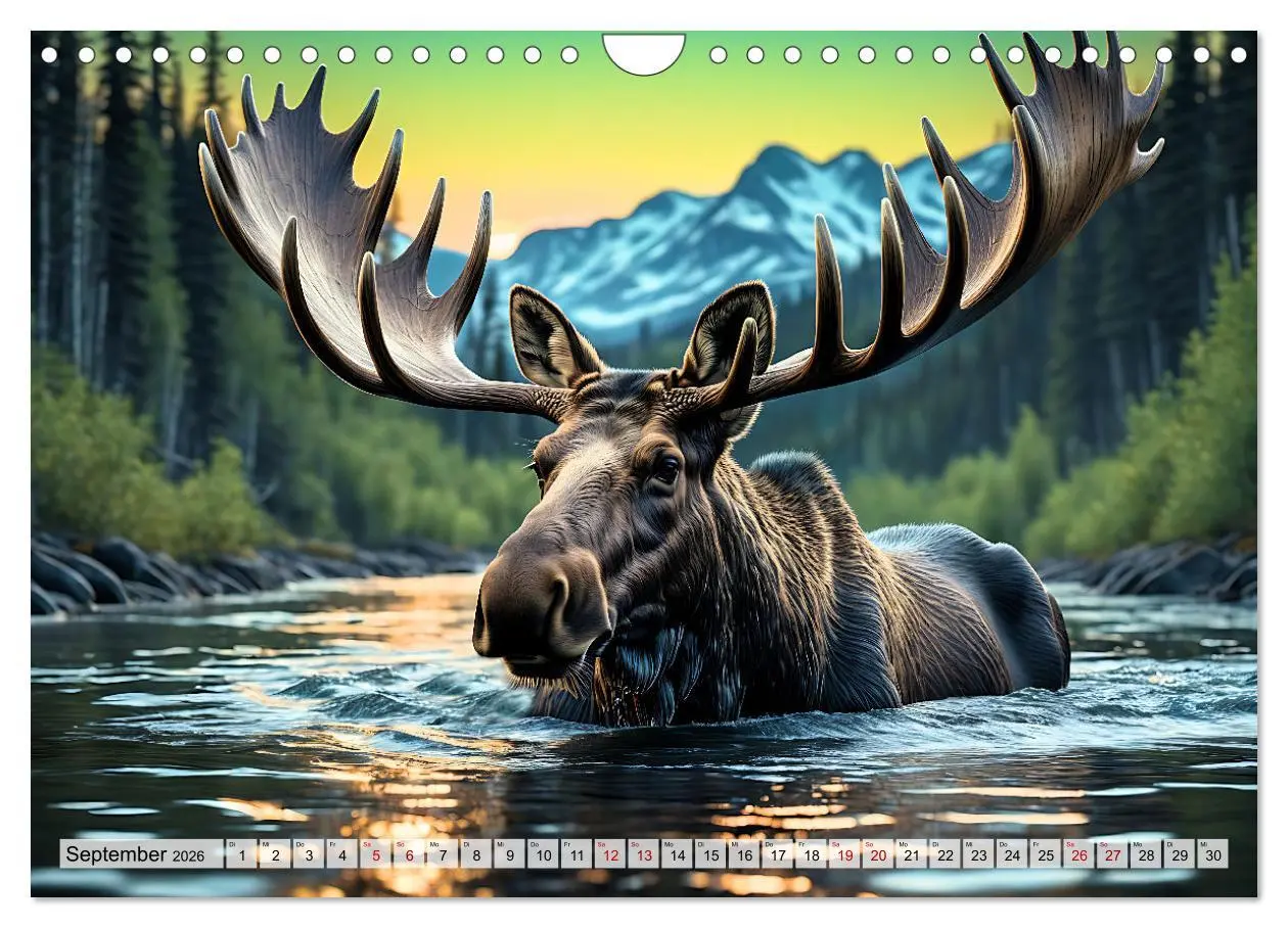Bild: 9783457333938 | Im magischen Reich der Elche (Wandkalender 2026 DIN A4 quer),...