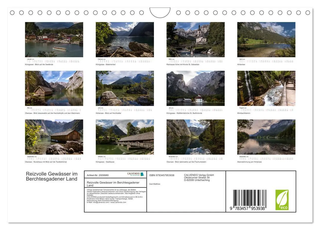 Bild: 9783457953938 | Reizvolle Gewässer im Berchtesgadener Land (Wandkalender 2026 DIN...