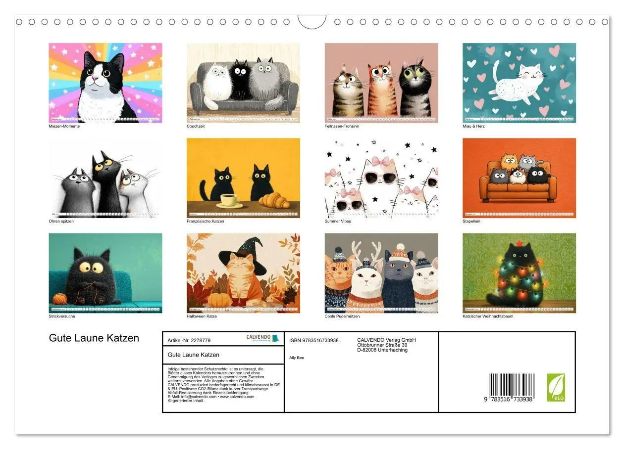 Bild: 9783516733938 | Gute Laune Katzen (Wandkalender 2026 DIN A3 quer), CALVENDO...