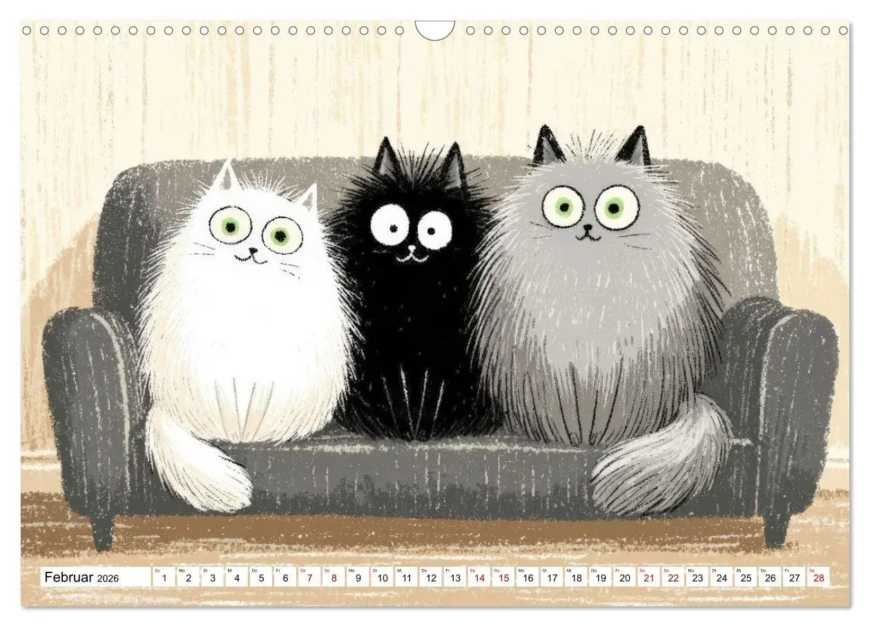 Bild: 9783516733938 | Gute Laune Katzen (Wandkalender 2026 DIN A3 quer), CALVENDO...