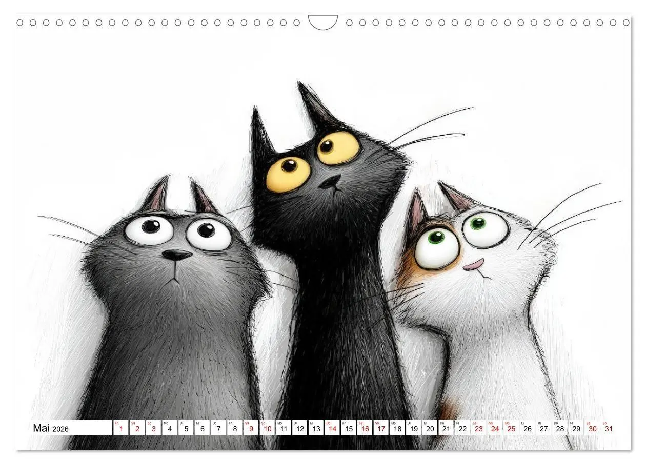 Bild: 9783516733938 | Gute Laune Katzen (Wandkalender 2026 DIN A3 quer), CALVENDO...