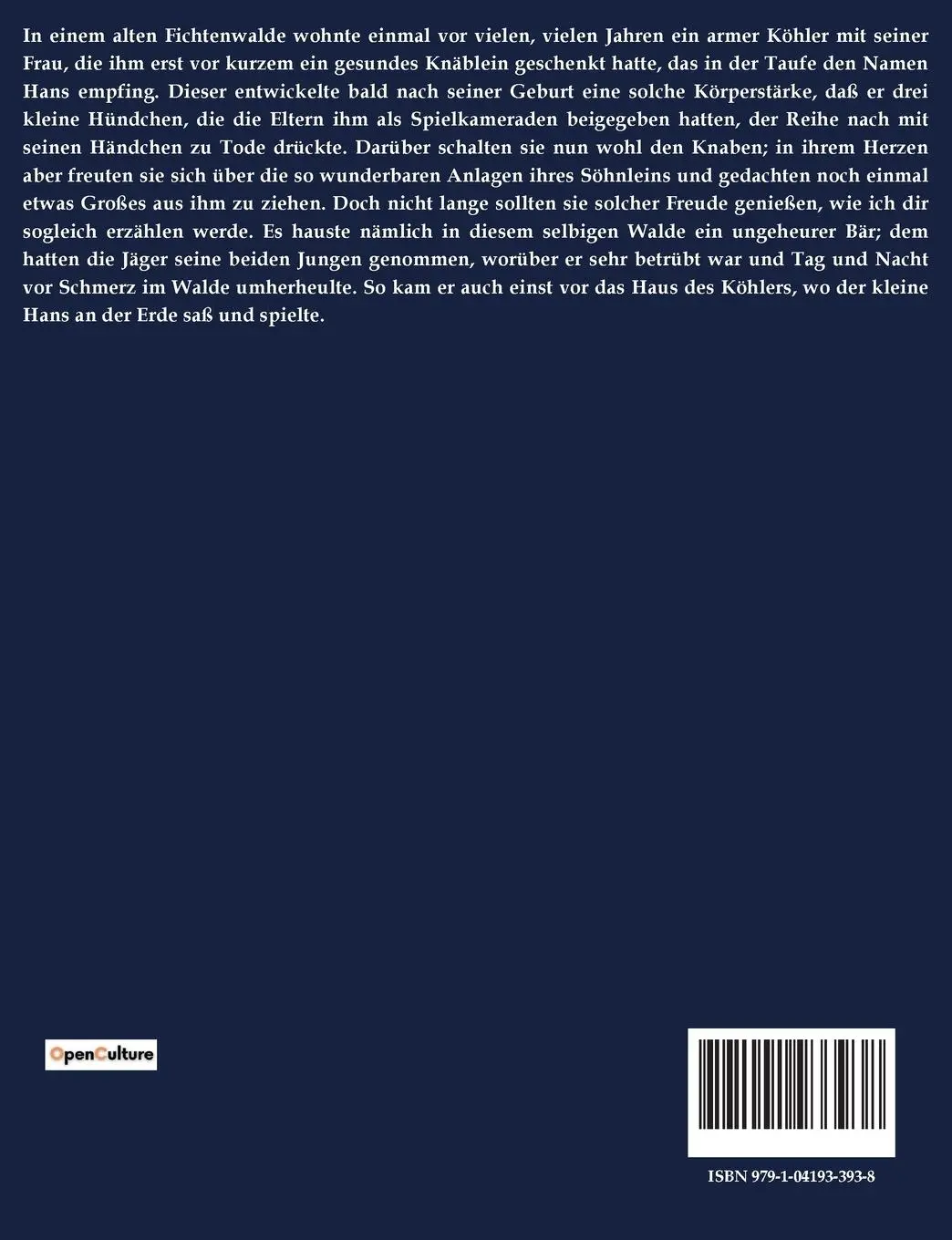 Rückseite: 9791041933938 | Hans Bär | Theodor Storm | Taschenbuch | 24 S. | Deutsch | 2023