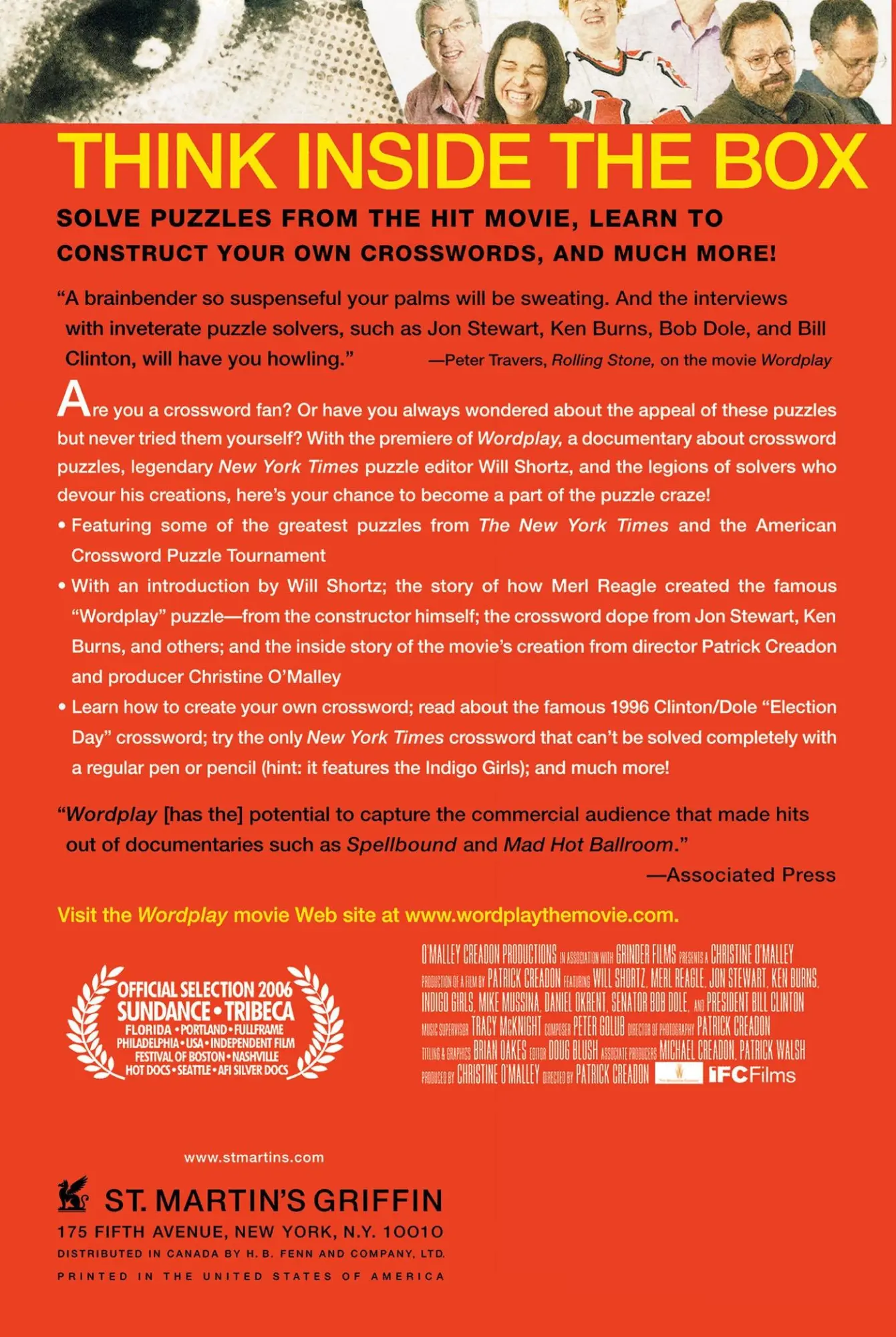 Rückseite: 9780312364038 | Wordplay | The Official Companion Book | Documentary | Taschenbuch