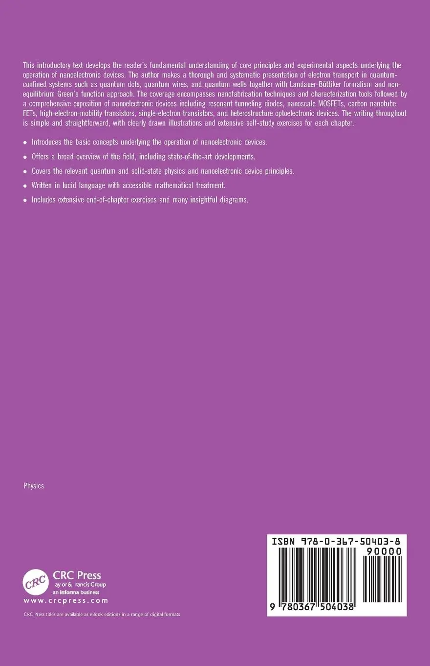 Rückseite: 9780367504038 | Introductory Nanoelectronics | Physical Theory and Device Analysis