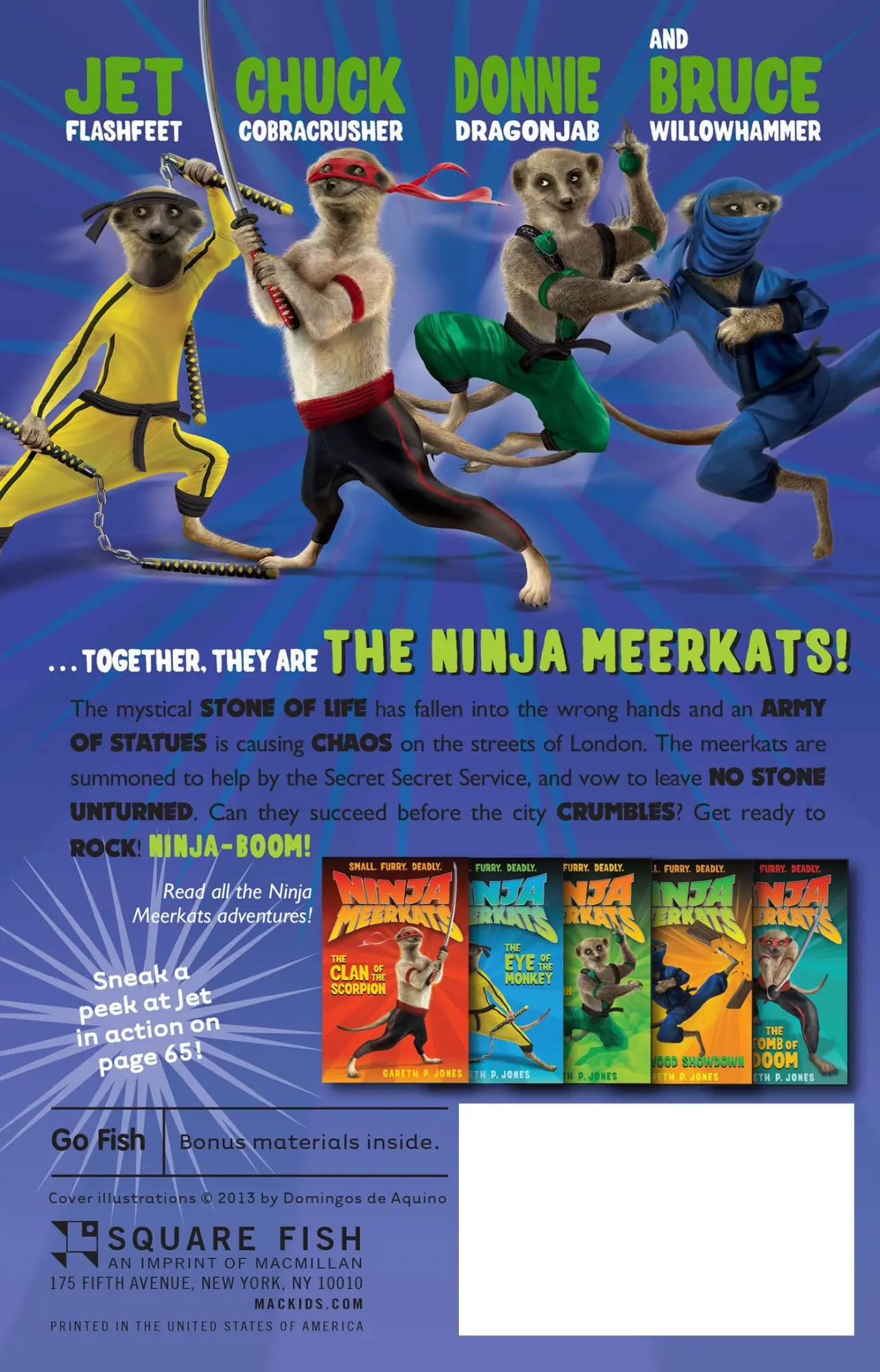 Rückseite: 9781250034038 | Ninja Meerkats (#6) | Big City Bust-Up | Gareth Jones | Taschenbuch