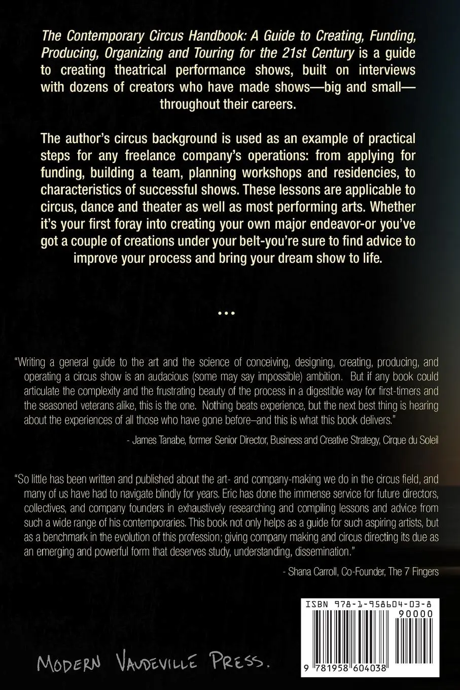 Rückseite: 9781958604038 | The Contemporary Circus Handbook | Eric Bates | Taschenbuch | Englisch