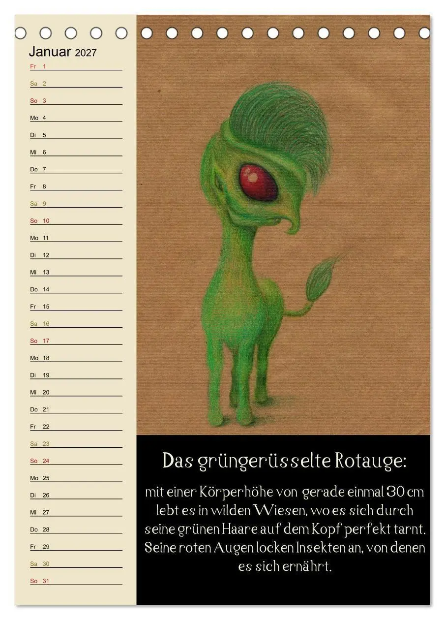 Bild: 9783594154038 | Fabelhafte Wesen / Geburtstagskalender (Tischkalender 2027 DIN A5...