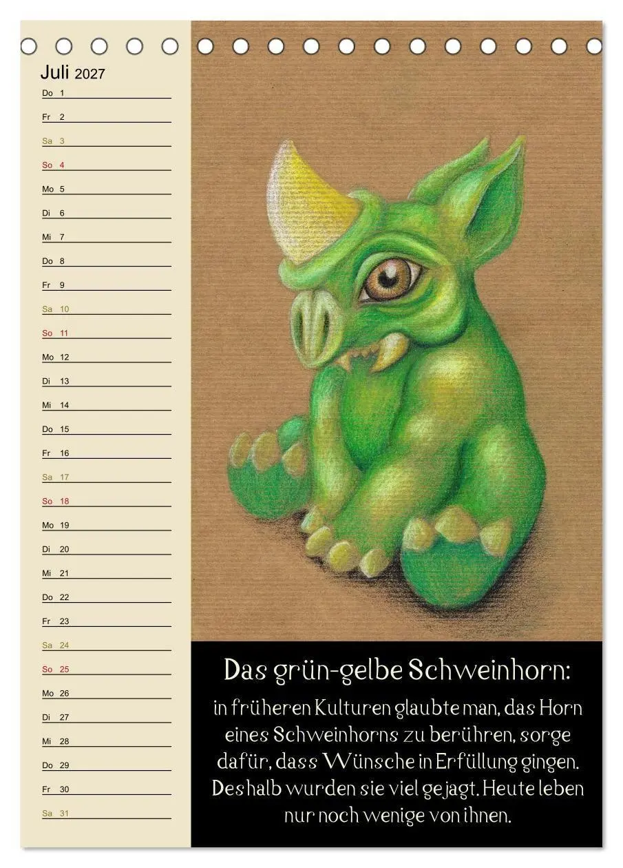 Bild: 9783594154038 | Fabelhafte Wesen / Geburtstagskalender (Tischkalender 2027 DIN A5...