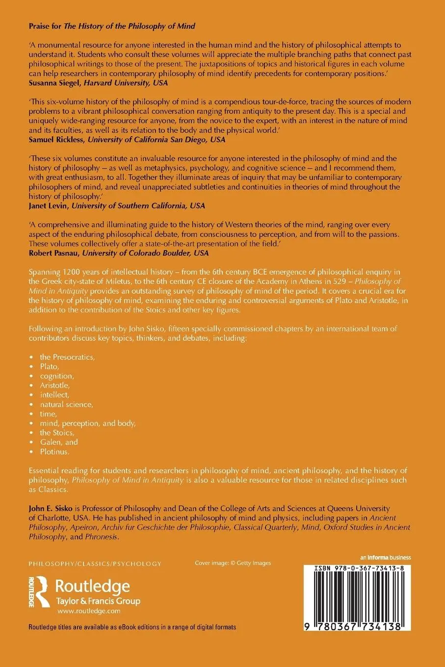 Rückseite: 9780367734138 | Philosophy of Mind in Antiquity | John Sisko | Taschenbuch | Englisch