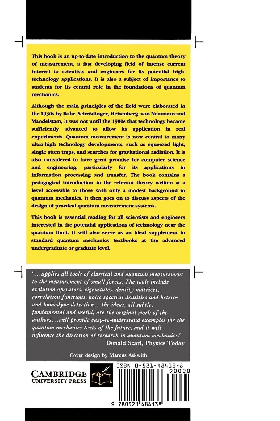 Rückseite: 9780521484138 | Quantum Measurement | Vladimir B. Braginsky (u. a.) | Taschenbuch