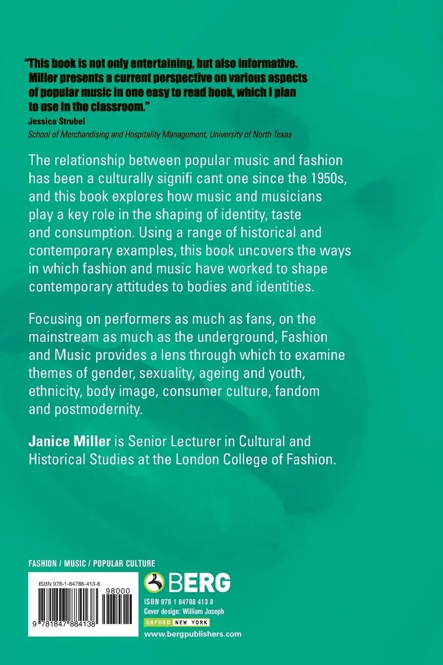 Rückseite: 9781847884138 | Fashion and Music | Janice Miller | Taschenbuch | Englisch | 2011