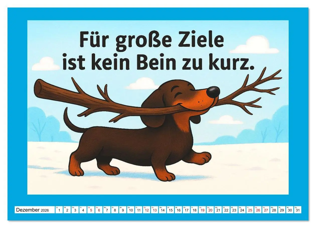 Bild: 9783516614138 | Fehlerfrei. Dackel eben. (hochwertiger Premium Wandkalender 2026...