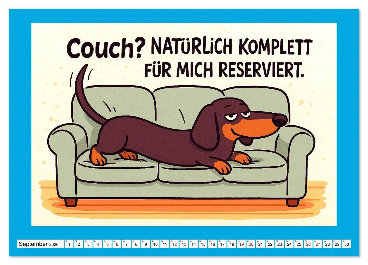 Bild: 9783516614138 | Fehlerfrei. Dackel eben. (hochwertiger Premium Wandkalender 2026...