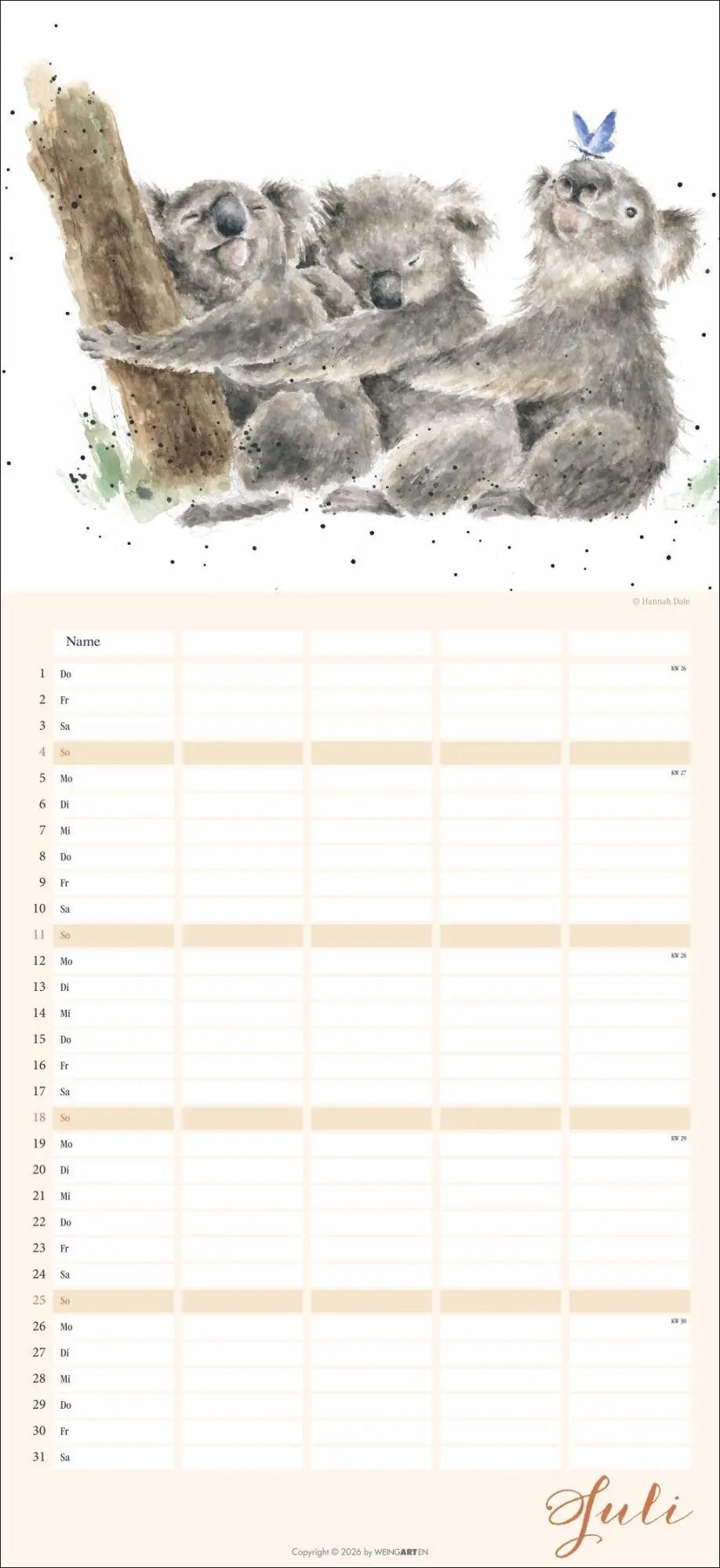Bild: 9783839904138 | Happy Family Familienplaner 2027 | Hannah Dale | Kalender | 15 S.