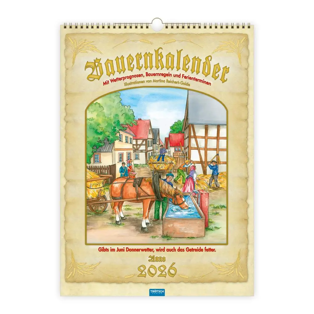 Cover: 9783988024138 | Trötsch Großbildkalender Bauernkalender 2026 mit Wetterprognosen...