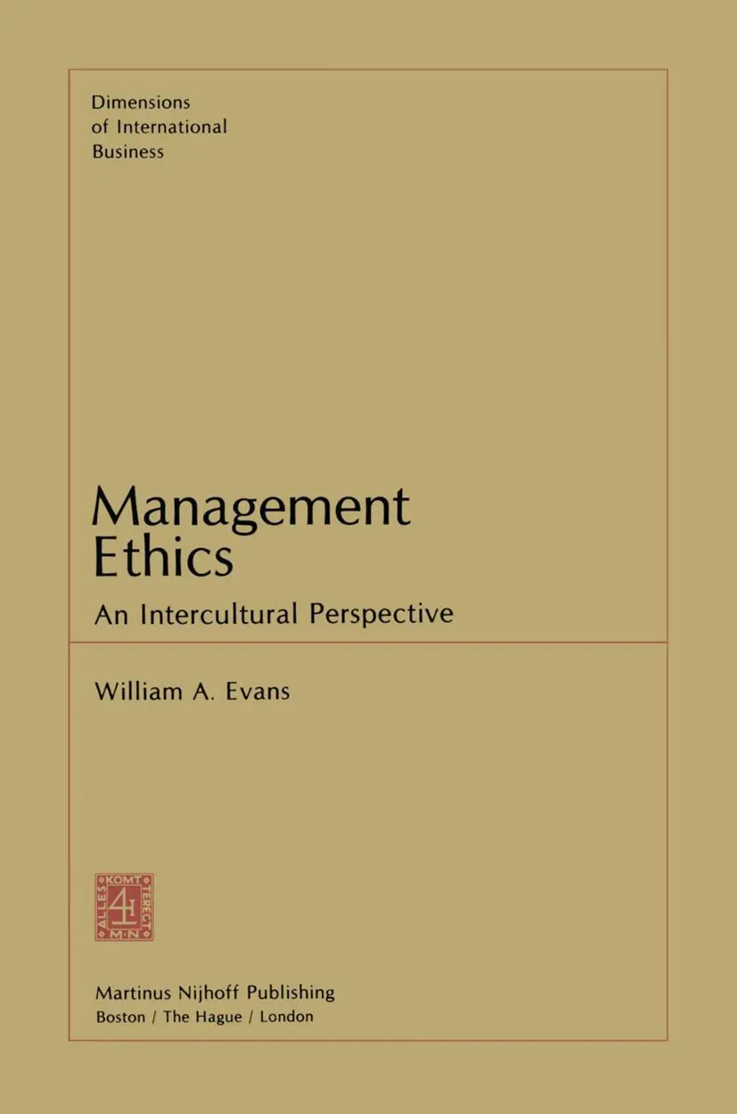 Cover: 9789401174138 | Management Ethics | An Intercultural Perspective | W. A. Evans | Buch