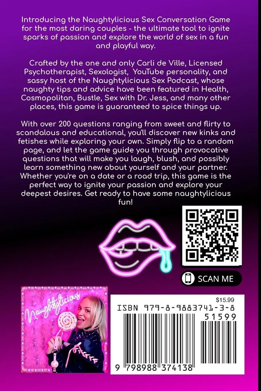 Rückseite: 9798988374138 | Naughtylicious | A Sex Conversation Game for Daring Couples | Ville