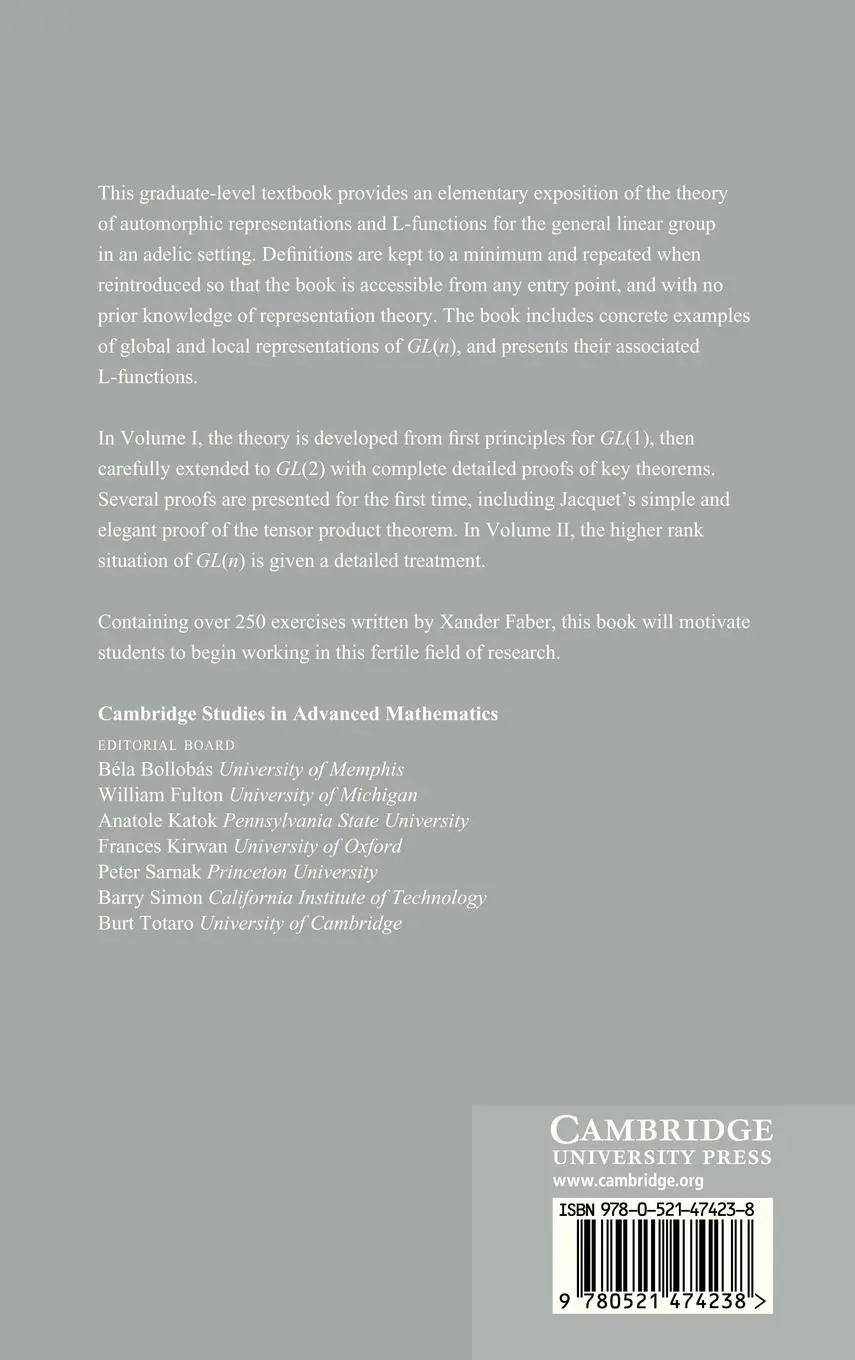 Rückseite: 9780521474238 | Automorphic Representations and L-Functions for the General Linear...