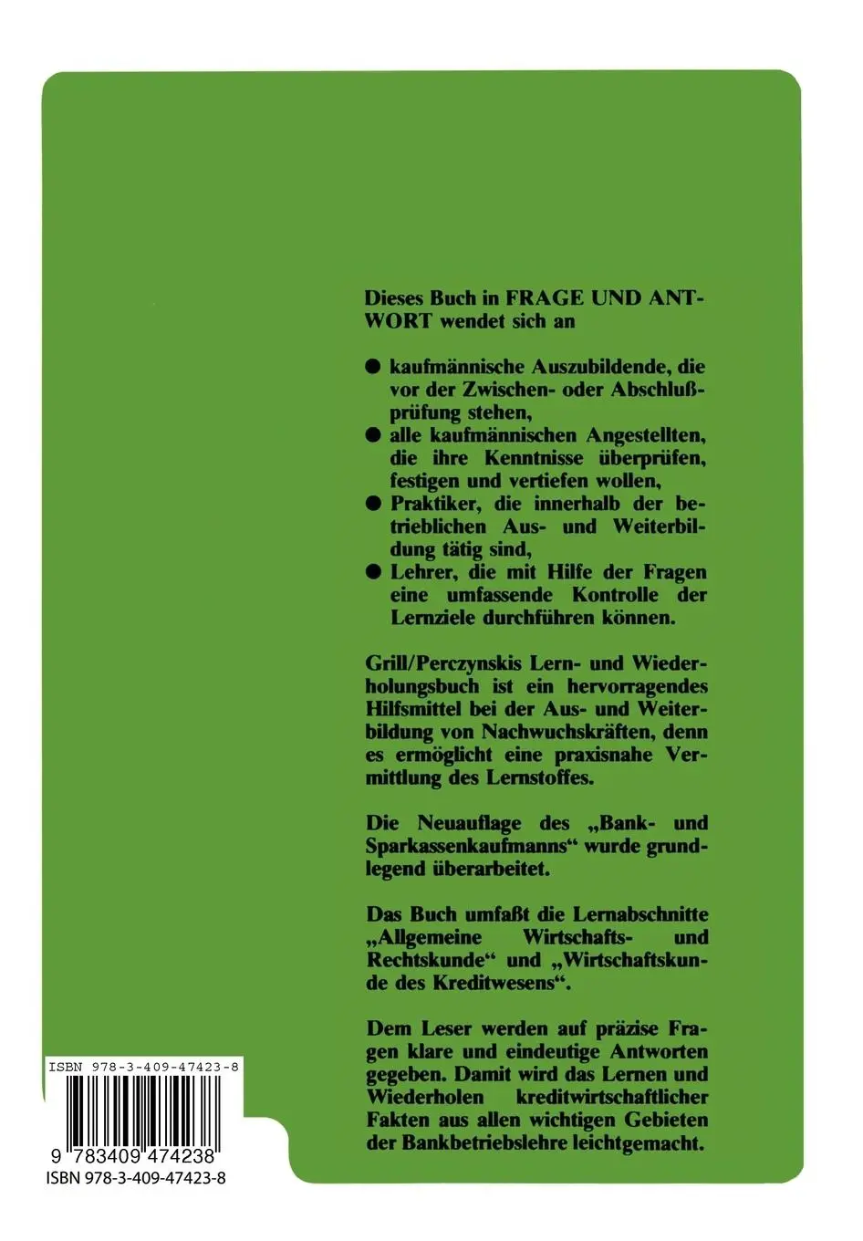 Rückseite: 9783409474238 | Der Bank- und Sparkassenkaufmann | Wolfgang Grill (u. a.) | Buch