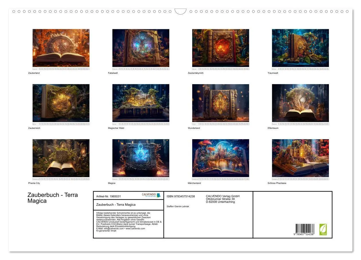 Bild: 9783457514238 | Zauberbuch - Terra Magica (Wandkalender 2026 DIN A2 quer), CALVENDO...