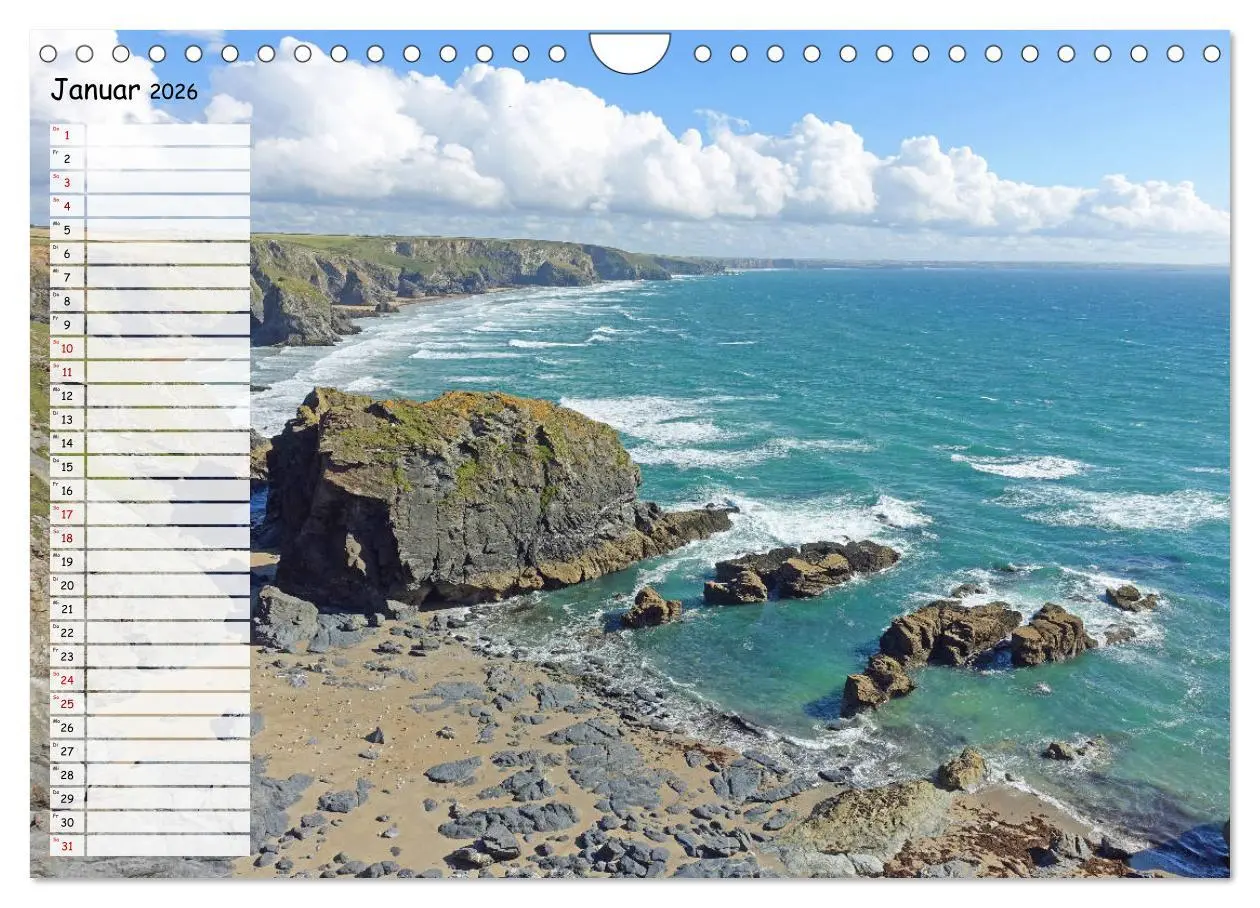 Bild: 9783457824238 | Cornwall. Terminkalender (Wandkalender 2026 DIN A4 quer), CALVENDO...