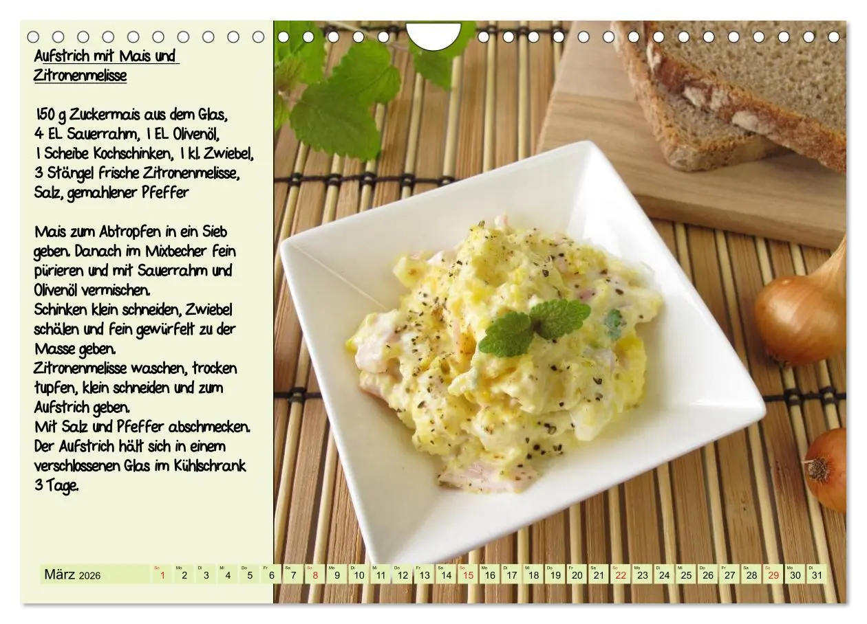 Bild: 9783516224238 | Leckere Aufstriche - Ein Kalender mit Rezepten (Wandkalender 2026...