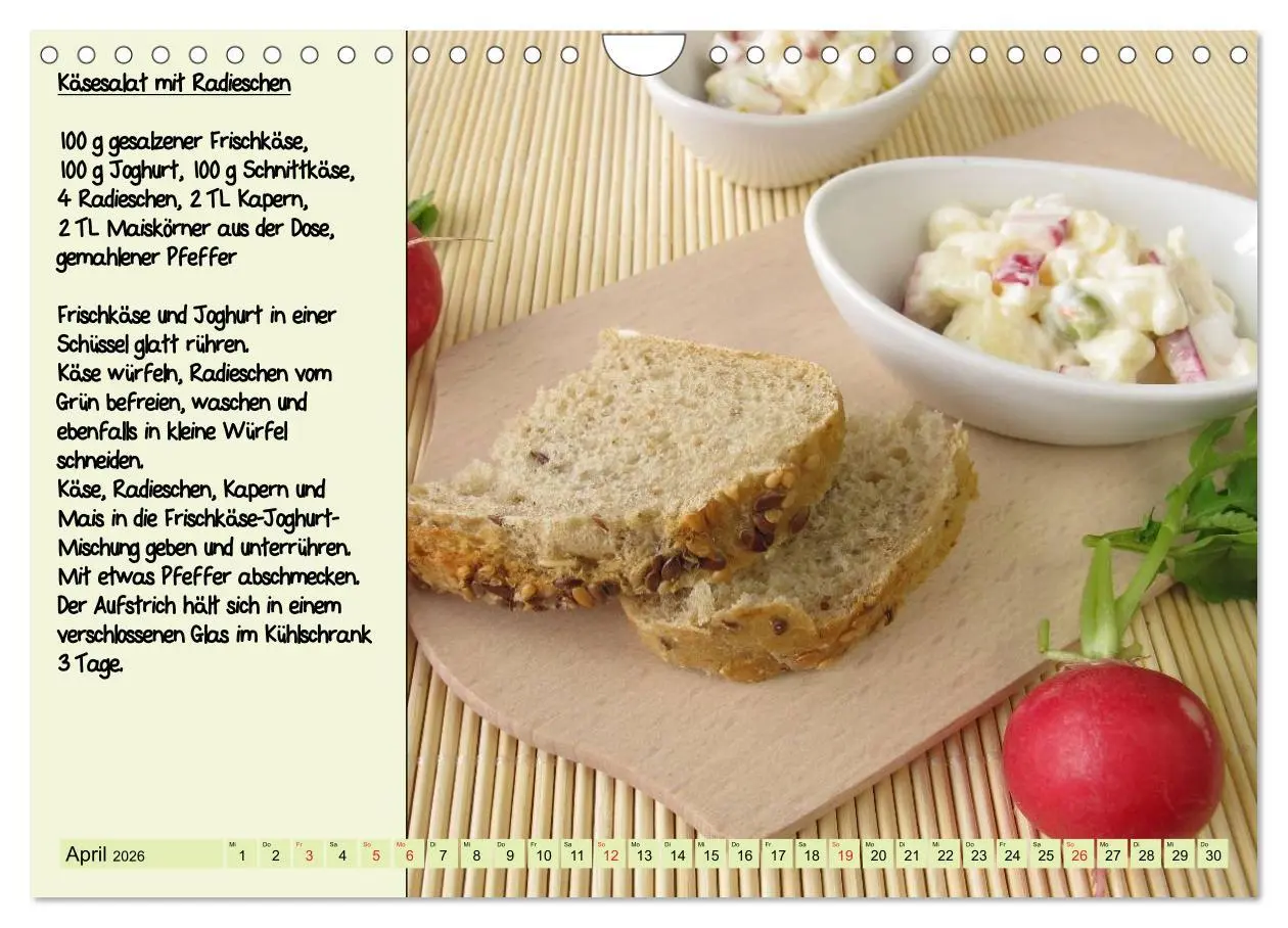 Bild: 9783516224238 | Leckere Aufstriche - Ein Kalender mit Rezepten (Wandkalender 2026...