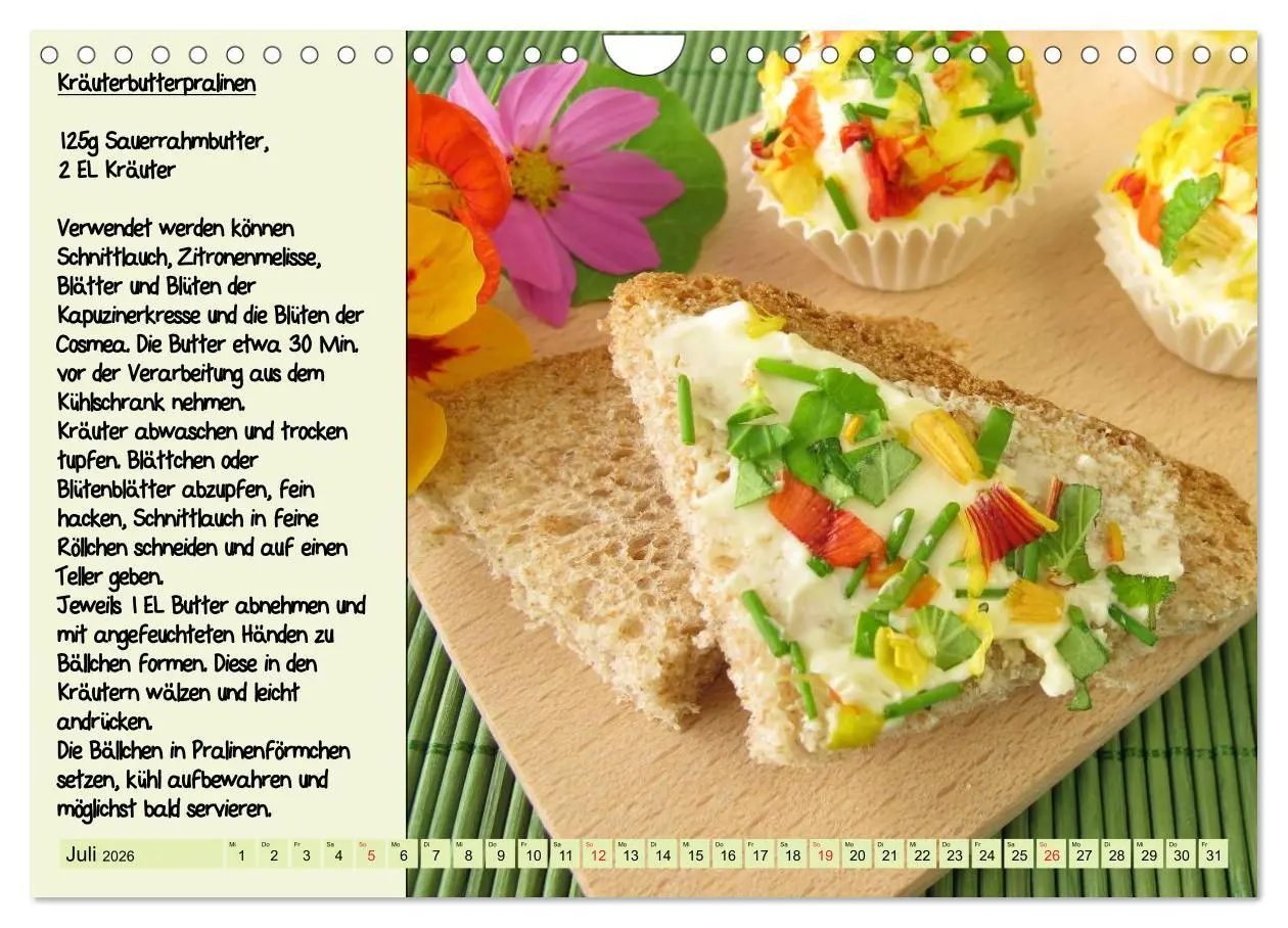 Bild: 9783516224238 | Leckere Aufstriche - Ein Kalender mit Rezepten (Wandkalender 2026...