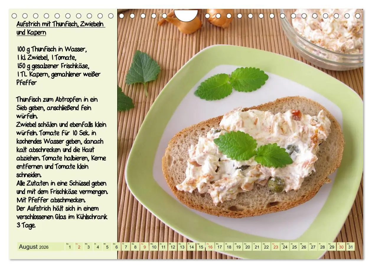 Bild: 9783516224238 | Leckere Aufstriche - Ein Kalender mit Rezepten (Wandkalender 2026...
