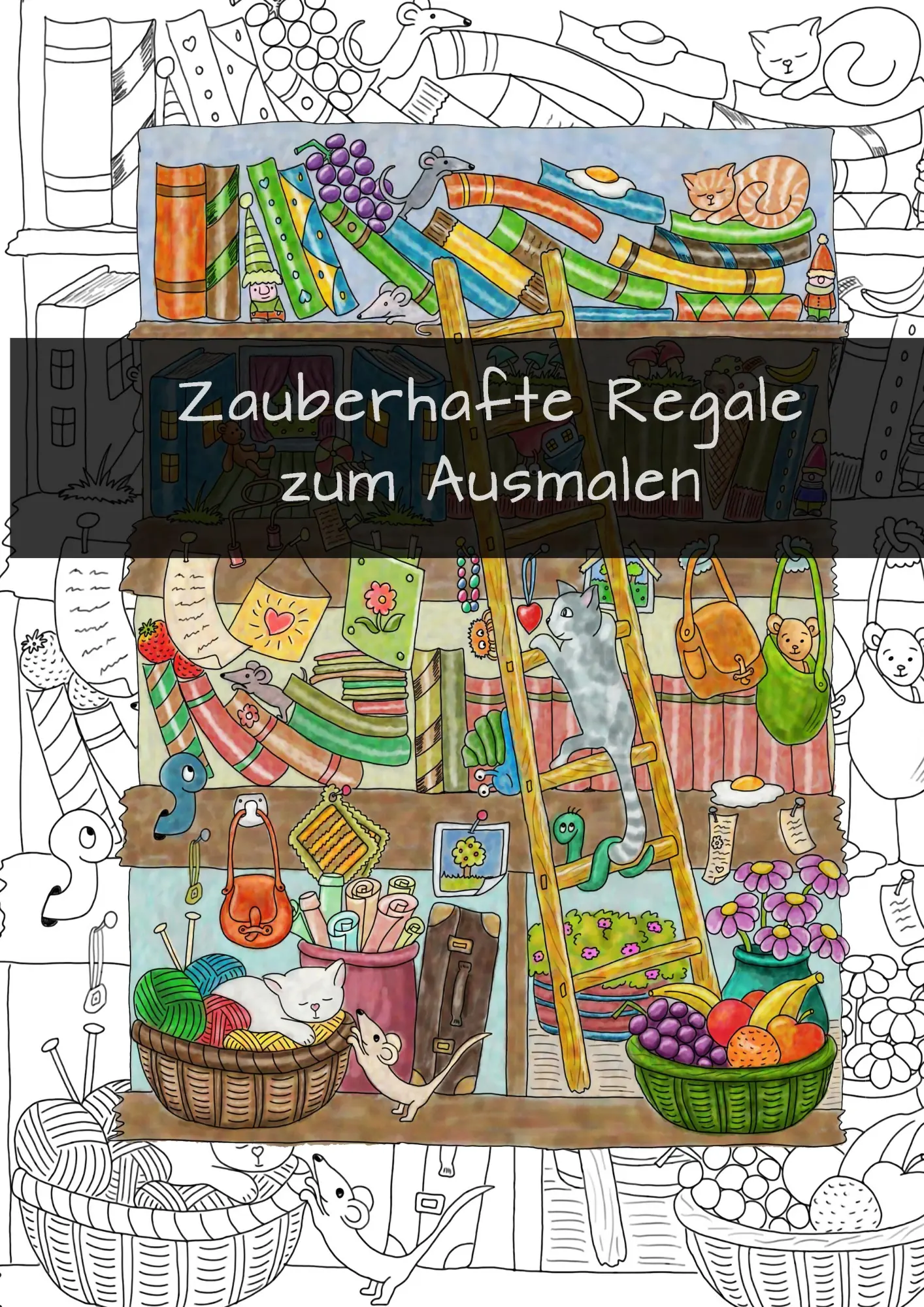 Cover: 9783743174238 | Zauberhafte Regale zum Ausmalen | Heike Langenkamp | Taschenbuch