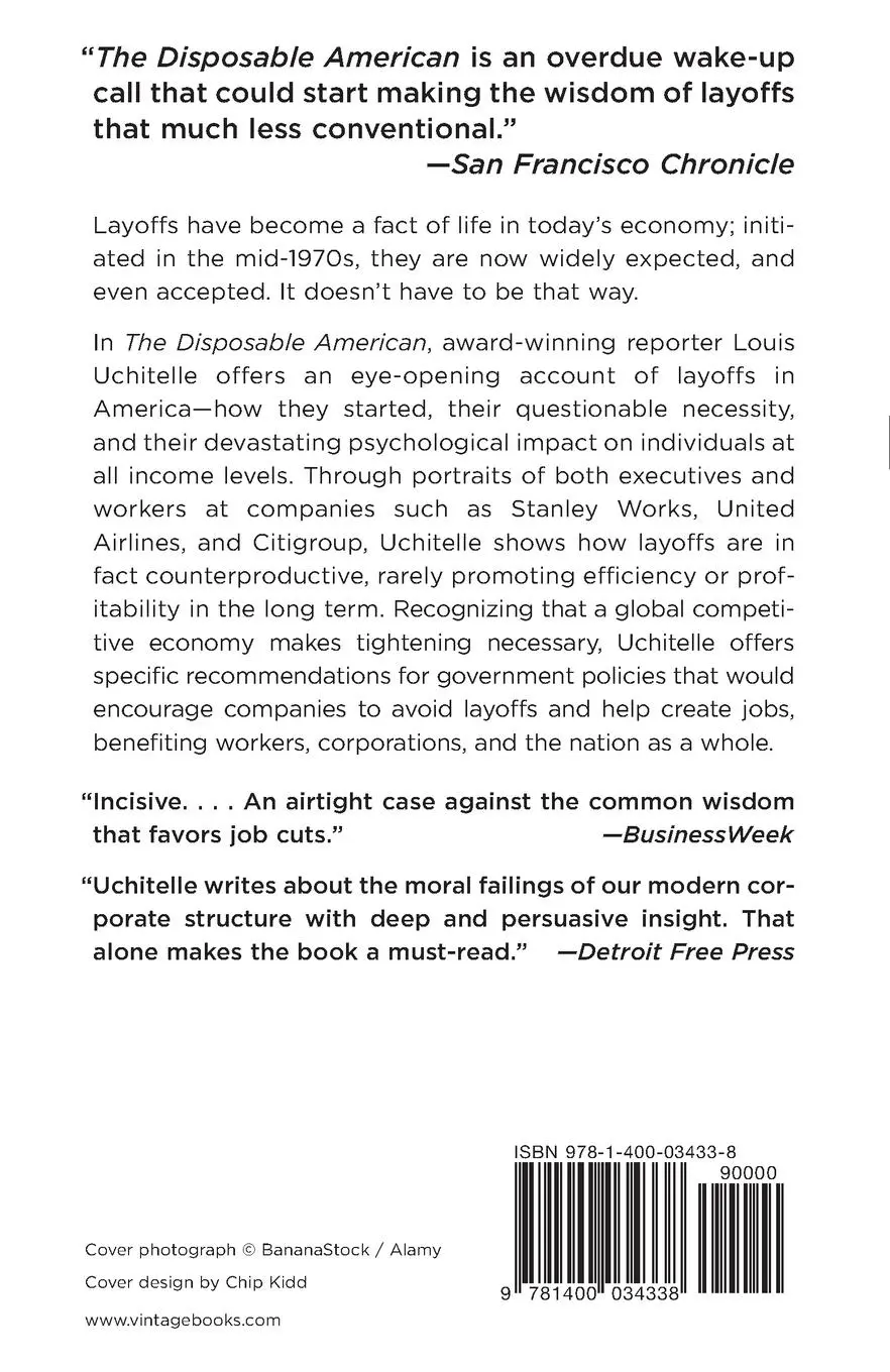 Rückseite: 9781400034338 | The Disposable American | Layoffs and Their Consequences | Uchitelle