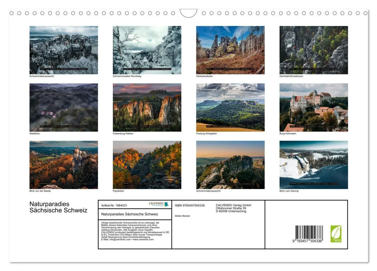 Bild: 9783457504338 | Naturparadies Sächsische Schweiz (Wandkalender 2026 DIN A3 quer),...