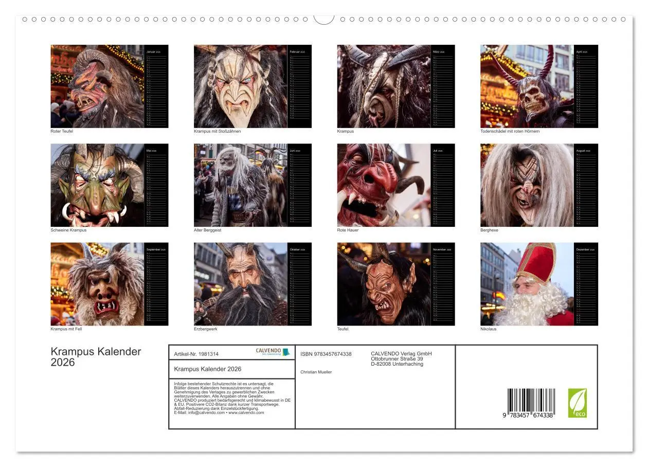 Bild: 9783457674338 | Krampus Kalender 2026 (hochwertiger Premium Wandkalender 2026 DIN...