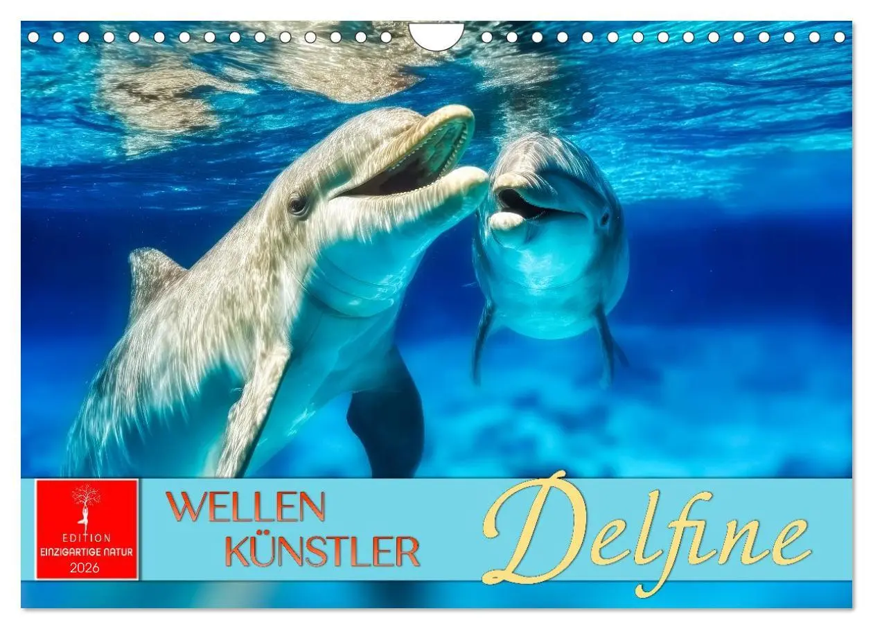 Cover: 9783516214338 | Delfine - Wellen Künstler (Wandkalender 2026 DIN A4 quer), CALVENDO...