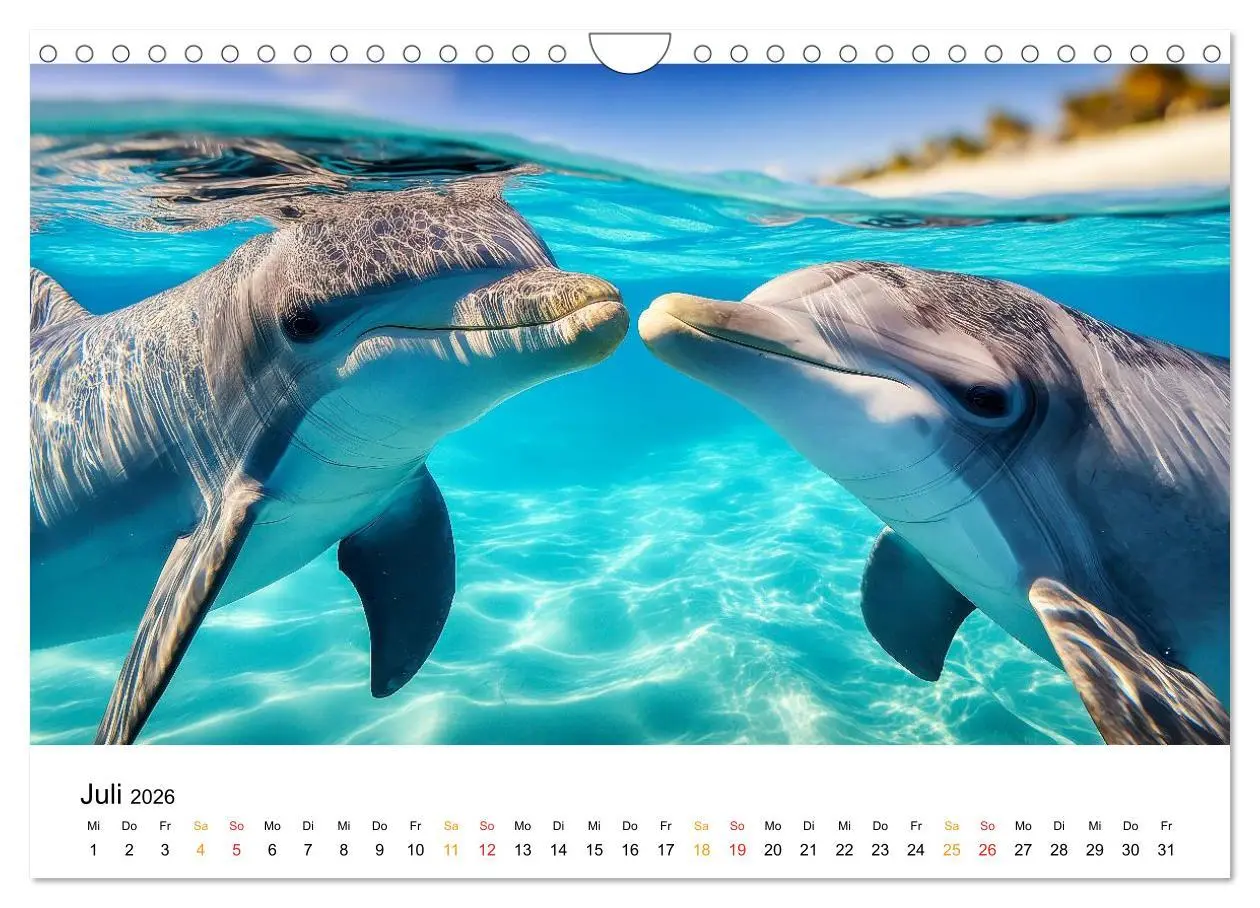 Bild: 9783516214338 | Delfine - Wellen Künstler (Wandkalender 2026 DIN A4 quer), CALVENDO...