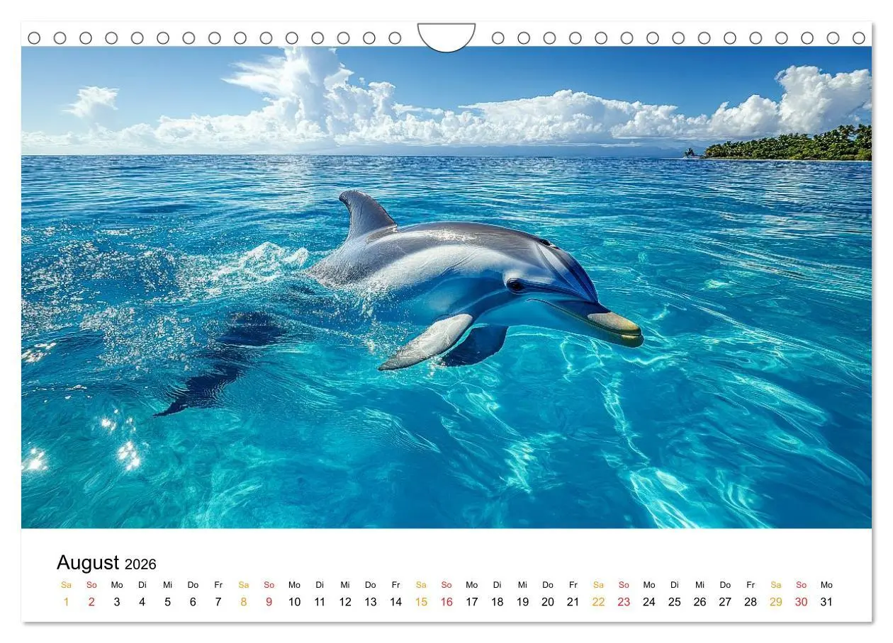 Bild: 9783516214338 | Delfine - Wellen Künstler (Wandkalender 2026 DIN A4 quer), CALVENDO...