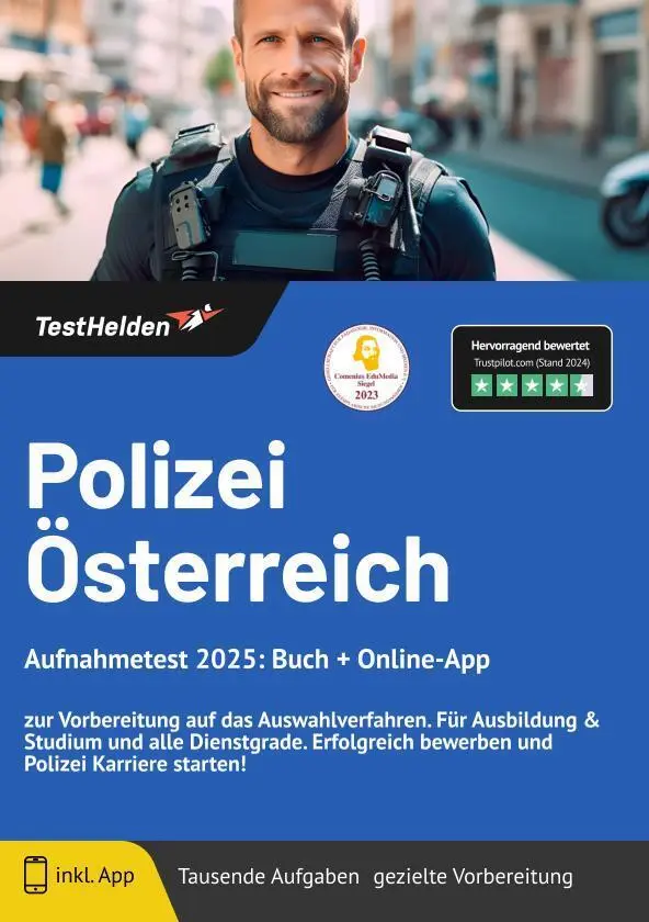 Cover: 9783988174338 | Polizei Österreich Aufnahmetest 2024: Buch + Online-App - zur...