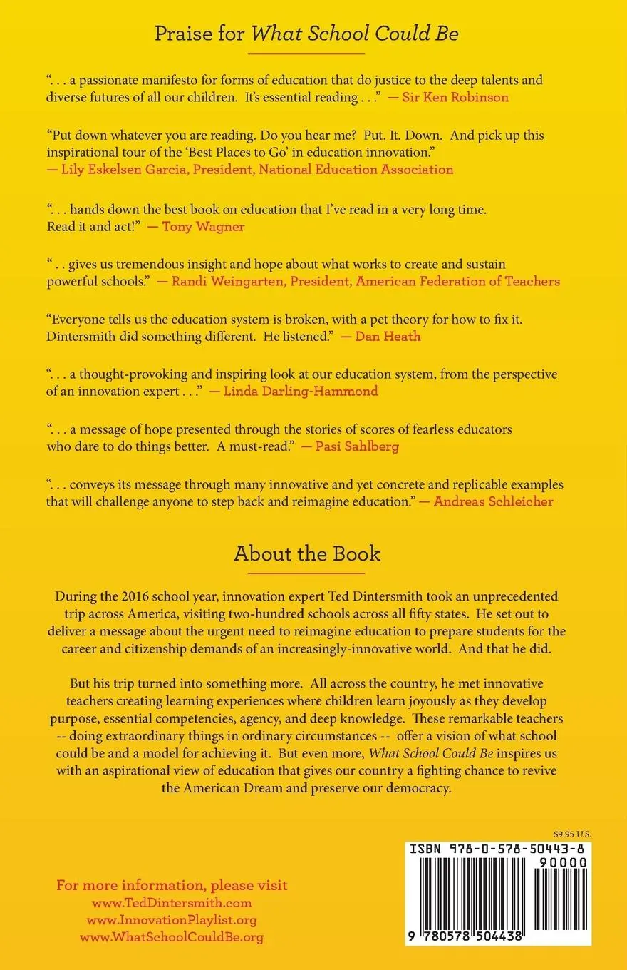 Rückseite: 9780578504438 | What School Could Be | Ted Dintersmith | Taschenbuch | Englisch | 2019