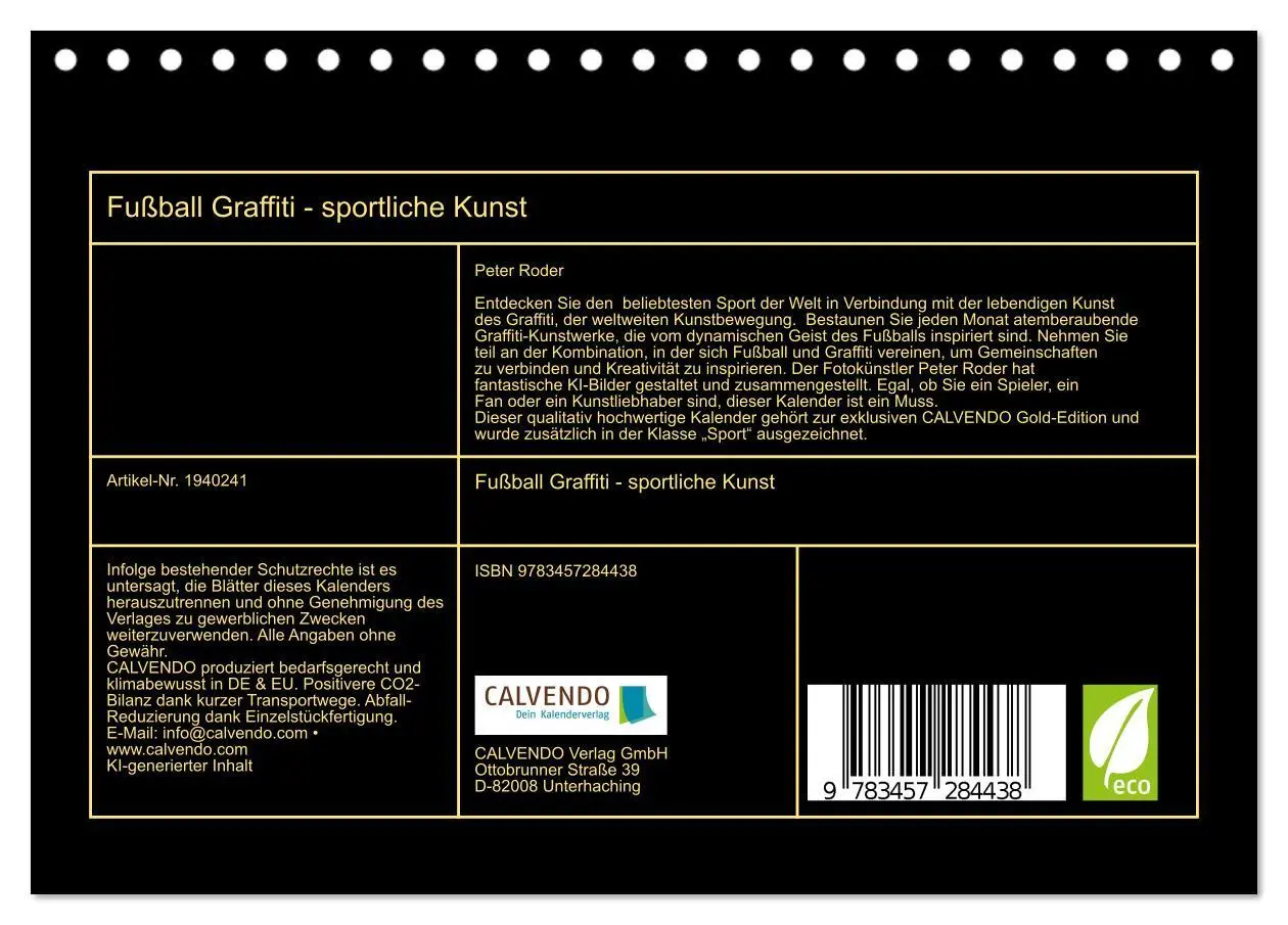 Bild: 9783457284438 | Fußball Graffiti - sportliche Kunst (Tischkalender 2026 DIN A5...